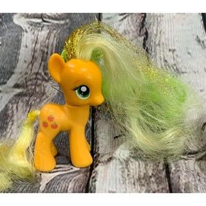My Little Pony Apple Jack G4 2010 Tinsel Brush able Mane Hair EUC Sparkle